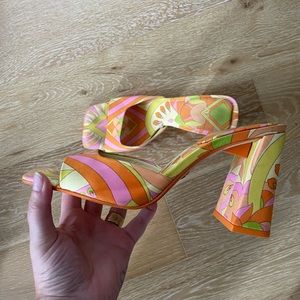 Zara Funky Pattern Heeled Mule